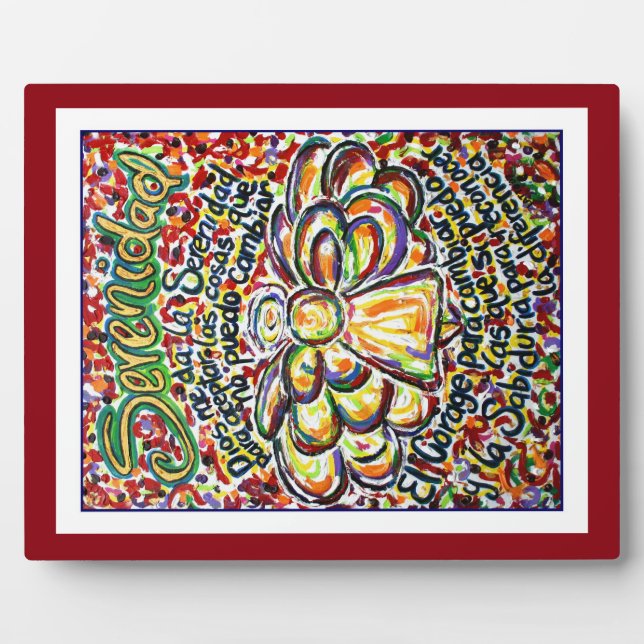 Serenity Prayer Angel (Spanish Painting Art Plaque (Front)