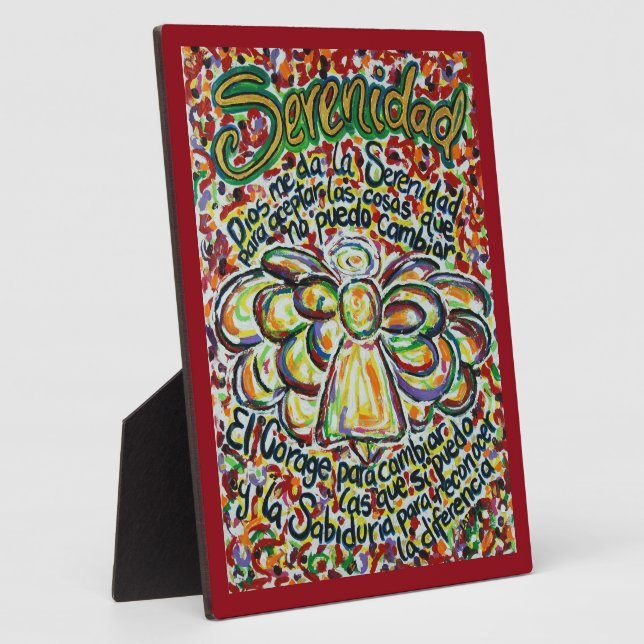 Serenity Prayer Angel (Spanish Painting Art Plaque (Side)