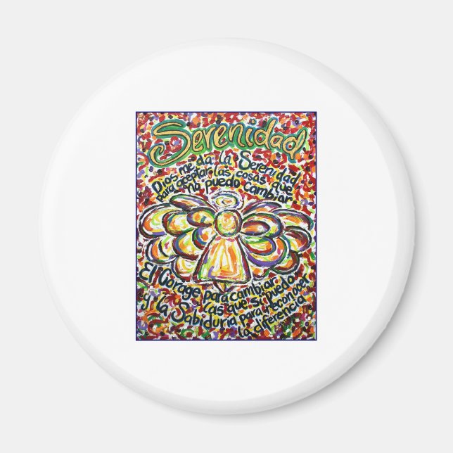 Serenity Prayer Angel (Spanish Text) Magnet (Front)