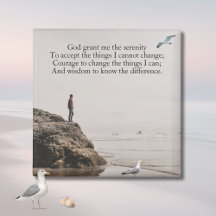 Serenity Prayer Beach Reflection Scene