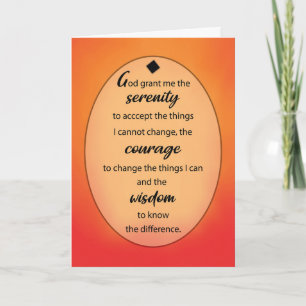 Serenity Prayer Birthday 12 Step Recovery Golden Card