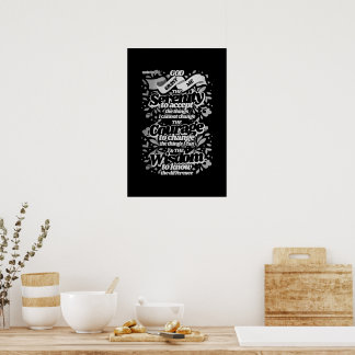Serenity Prayer Black/White Poster