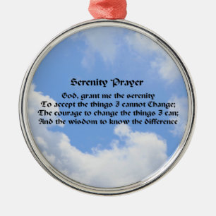 Serenity Prayer Blue Sky Inspirational Ornament