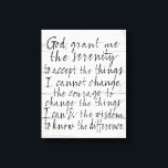 Serenity Prayer - Bounce Calligraphy Script Modern Canvas Print<br><div class="desc">A rustic, yet urban look for a study that can change your life.</div>