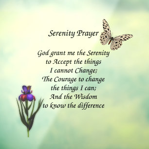 Serenity Prayer Butterfly Flower Inspirational