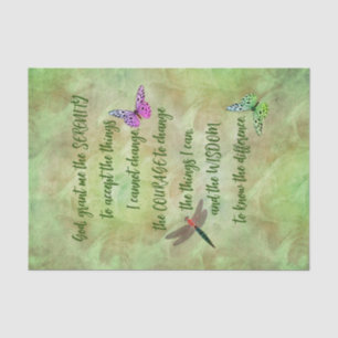 Serenity Prayer Butterfly Inspirational Decoupage Tissue Paper