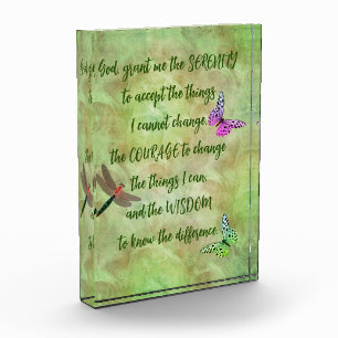 Serenity Prayer Butterfly Inspirational Photo Block