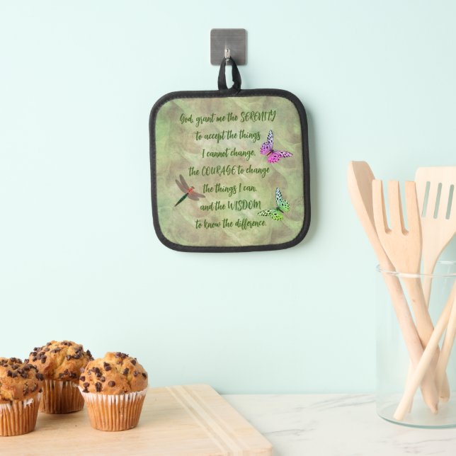 Serenity Prayer Butterfly Inspirational  Pot Holder (Insitu(Hanging))