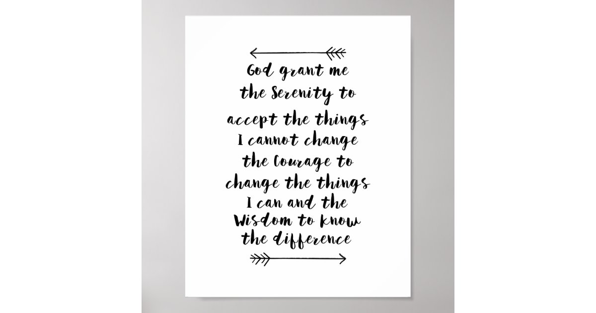 serenity prayer calligraphy print zazzleconz