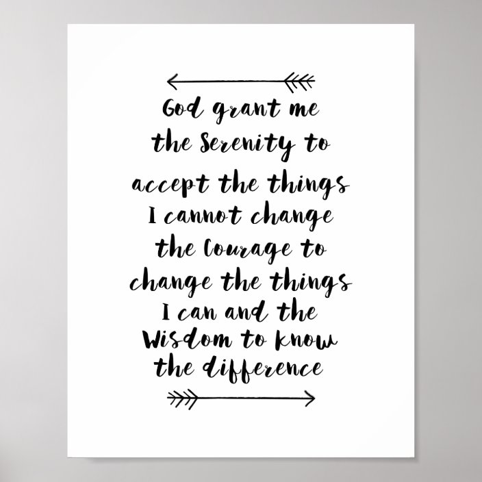 serenity prayer calligraphy print zazzleconz