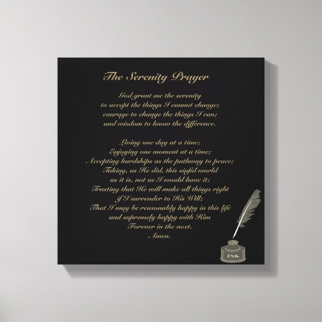 Serenity Prayer Canvas Print Customisable (Front)