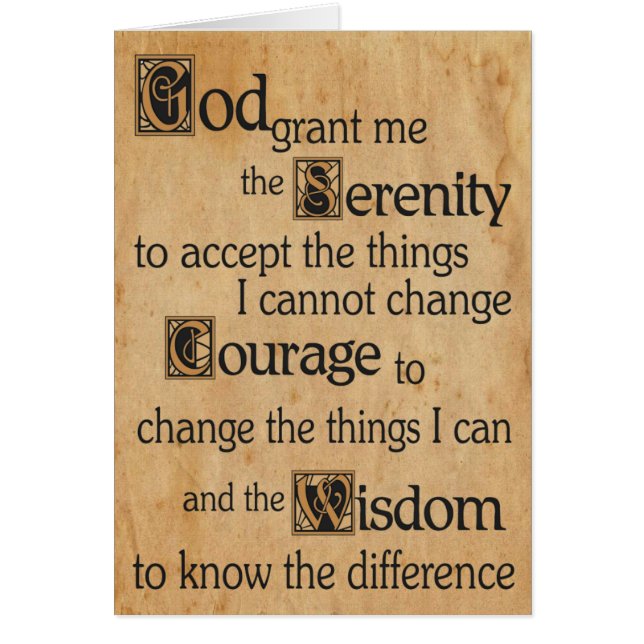 Serenity Prayer card (Front)