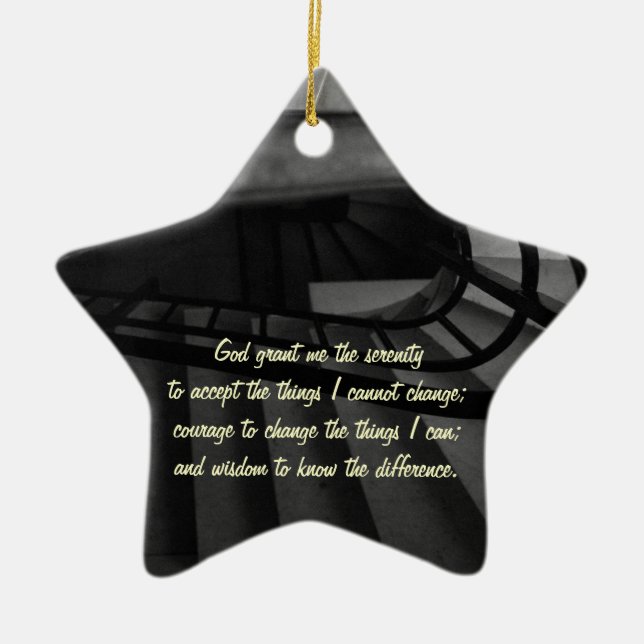Serenity Prayer Ceramic Tree Decoration (Front)