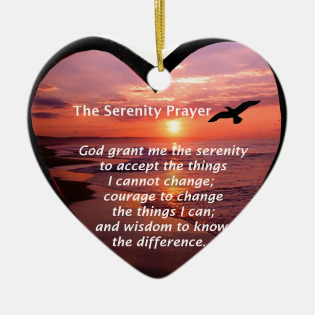 Serenity Prayer Ceramic Tree Decoration (Front)