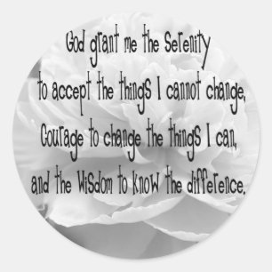 Serenity Prayer Classic Round Sticker