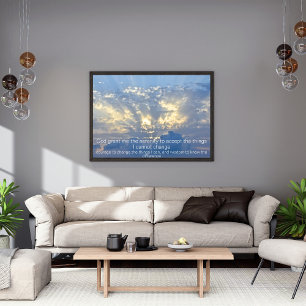 Serenity Prayer - Clouds in Sky with Rays of Sun  Poster