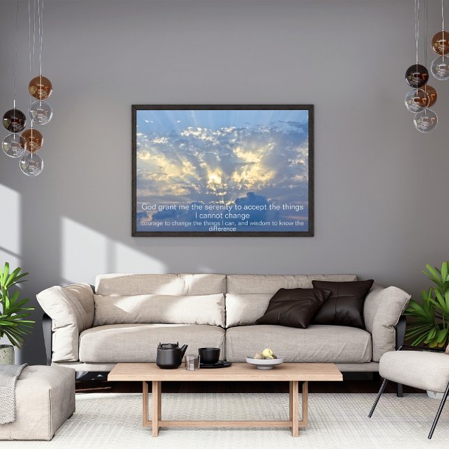 Serenity Prayer - Clouds in Sky with Rays of Sun  Poster (Creator Uploaded)