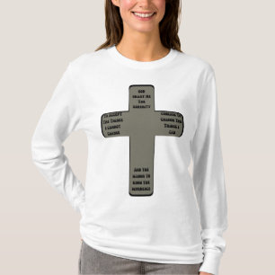 Serenity Prayer Cross Quote Women's Long Sleeve T-Shirt