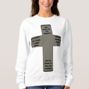 Serenity Prayer Cross Quote Women's Sweatshirt