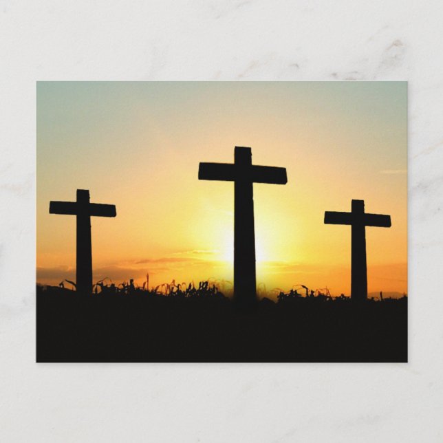 Serenity Prayer Crosses at Sunrise Postcard (Front)