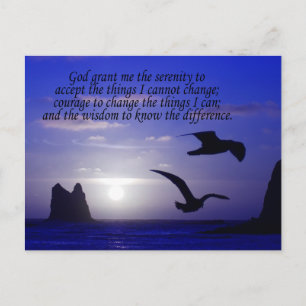serenity prayer double bird blues postcard