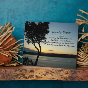 Serenity Prayer Evening Sunset Photo Plaque