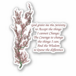 Serenity Prayer Flowers Inspirational