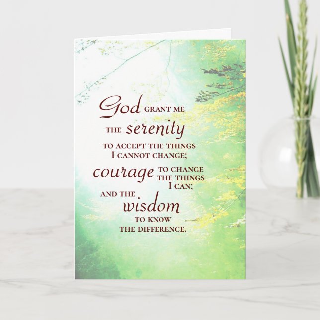 Serenity Prayer, Forest Card (Front)