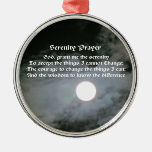Serenity Prayer Full Moon Inspirational Ornament