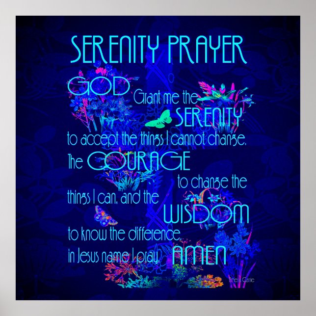 Serenity Prayer in Blue Poster (Front)