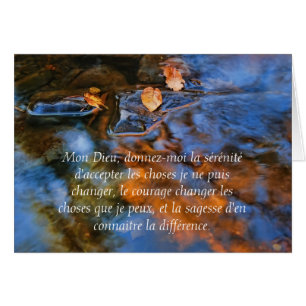 Serenity Prayer in French Autum Waters Card