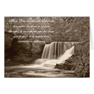 Serenity Prayer in French Waterfall Card