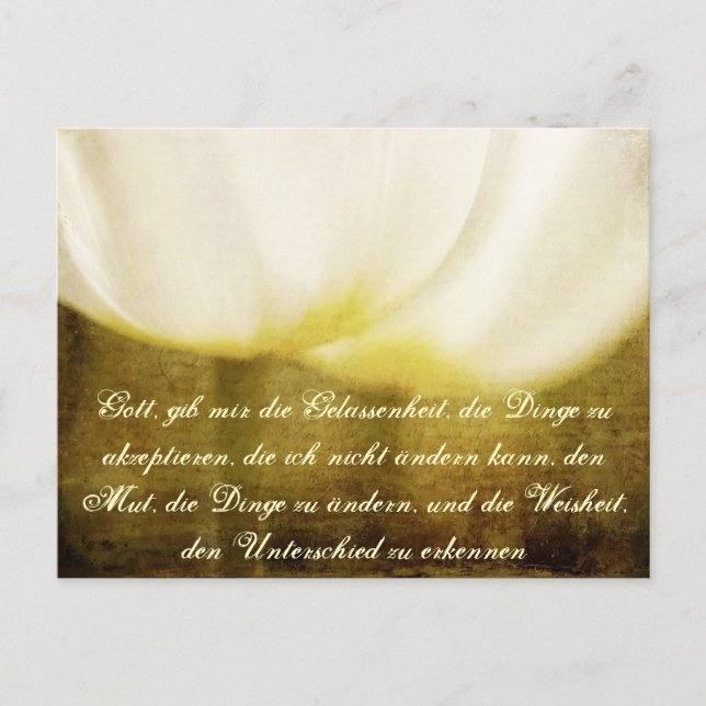 Serenity Prayer in German with Tulips Postcard (Front)