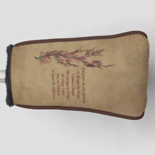 Serenity Prayer Inspirational Quote Floral   Golf Head Cover