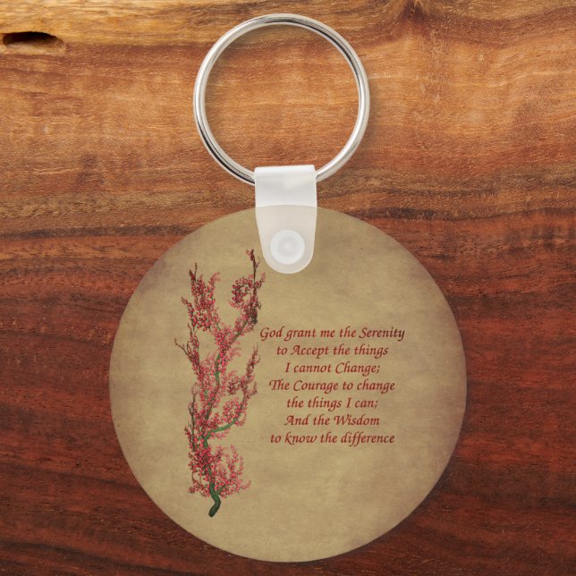 Serenity Prayer Inspirational Quote  Key Ring (Front)
