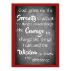 Serenity Prayer Inspiring Quote Modern Red Gray 