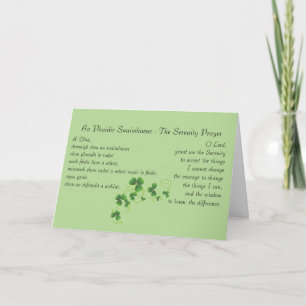 Serenity Prayer Irish English Card