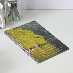 Serenity Prayer Lake Reflection Photo Notebook