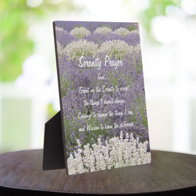 Serenity Prayer Lavender Garden Floral Plaque (In Situ)