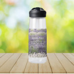 Serenity Prayer Lavender Garden Floral Water Bottle<br><div class="desc">Stay quenched wherever you go with this clear,  plastic water bottle that features the photo image of a lovely Lavender herb garden along with the inspirational words of the Serenity Prayer printed in white letters. Select your water bottle size and colour.</div>