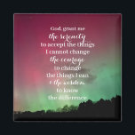 Serenity Prayer Magnet with Aurora Background<br><div class="desc">Serenity Prayer magnet with beautiful aurora / northern lights photo as the background. Text: God grant me the serenity to accept the things I cannot change, the courage to change the things I can, and the wisdom to know the difference. All text may be customized to whatever -- including blanks....</div>