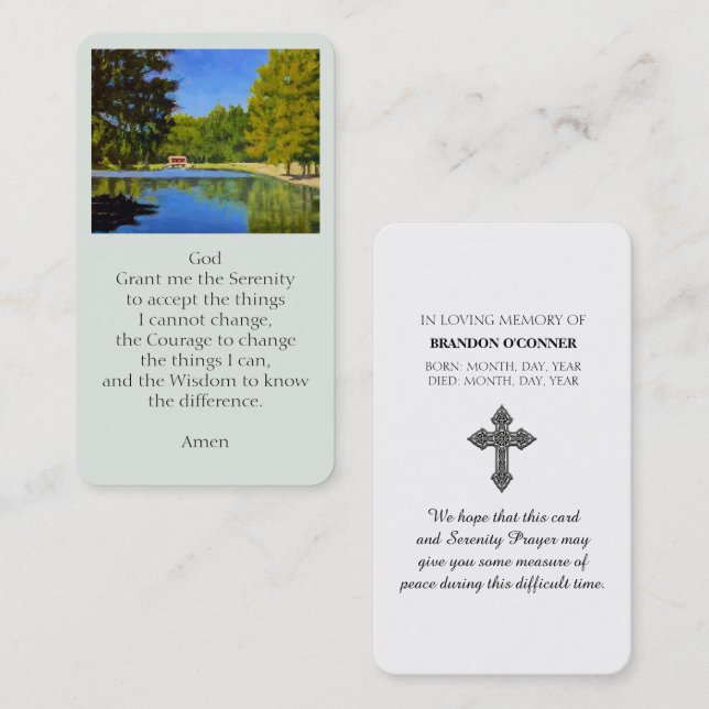 Serenity Prayer Memorial Card (Front/Back)