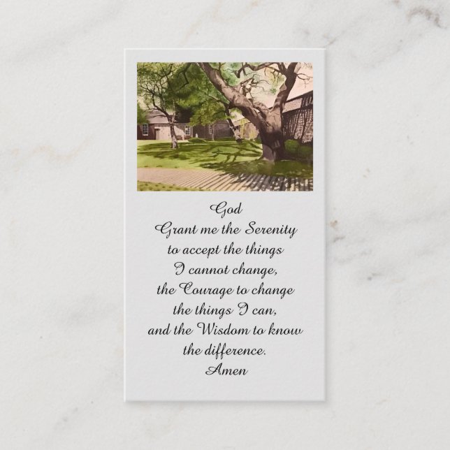 Serenity Prayer Memorial Funeral Watercolor Card (Front)