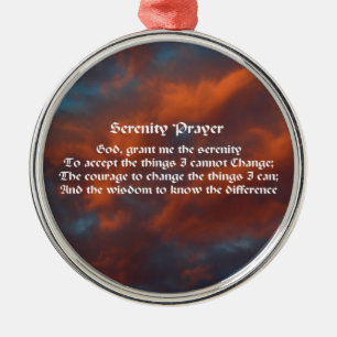 Serenity Prayer Morning Sky Inspirational  Metal Tree Decoration
