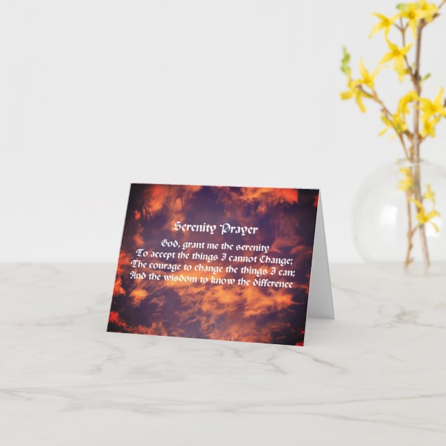 Serenity Prayer Morning Sky Note Card (Yellow Flower)