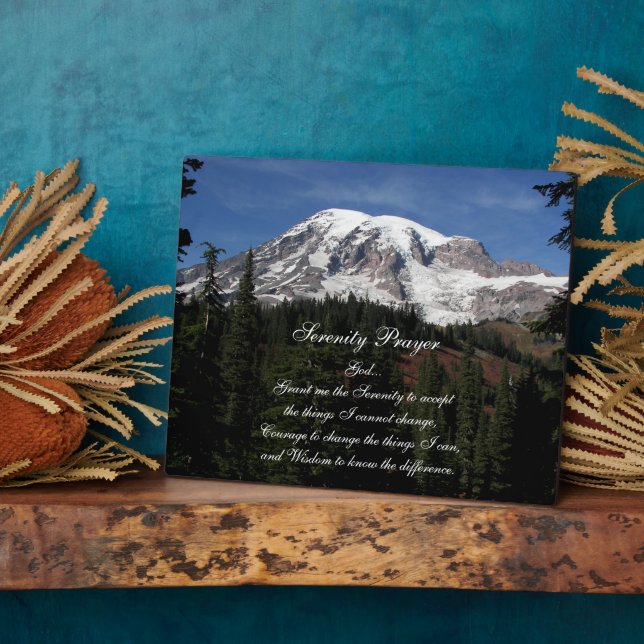 Serenity Prayer Mount Rainier Landscape Plaque (Side)