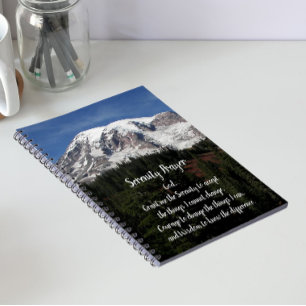 Serenity Prayer Mount Rainier Photo Notebook