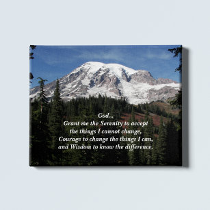 Serenity Prayer Mount Rainier Photographic Canvas Print
