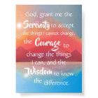 Serenity Prayer Mountain Sunset Sunrise Wall