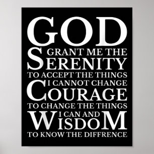 Serenity Prayer Na Aa Sober Recovery  Poster